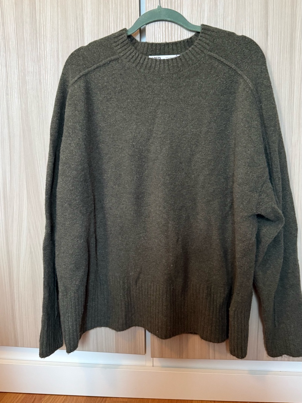 Zara Olive Green Crewneck Sweater